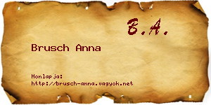 Brusch Anna névjegykártya
